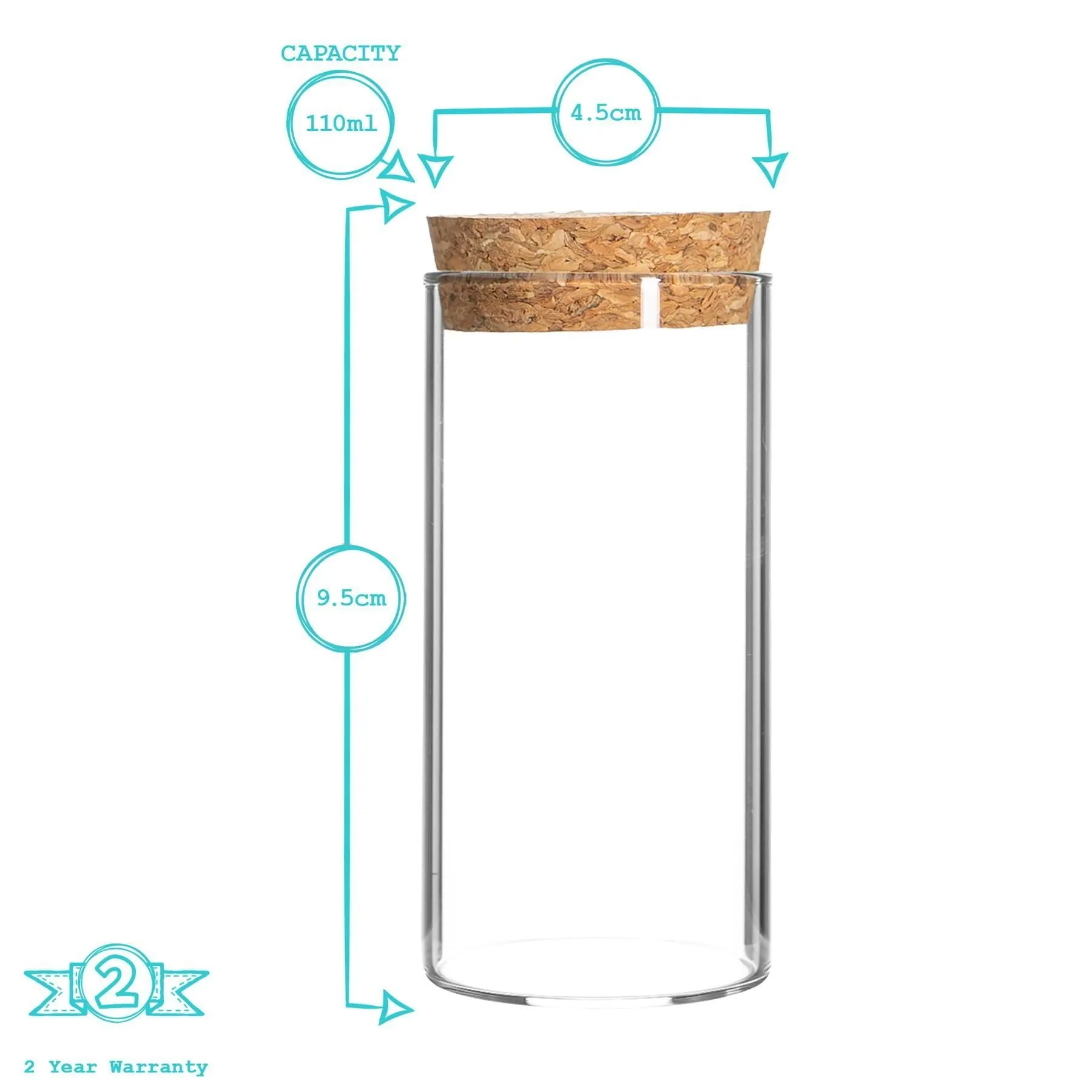 110ml Cork Lid Storage Jar - By Argon Tableware