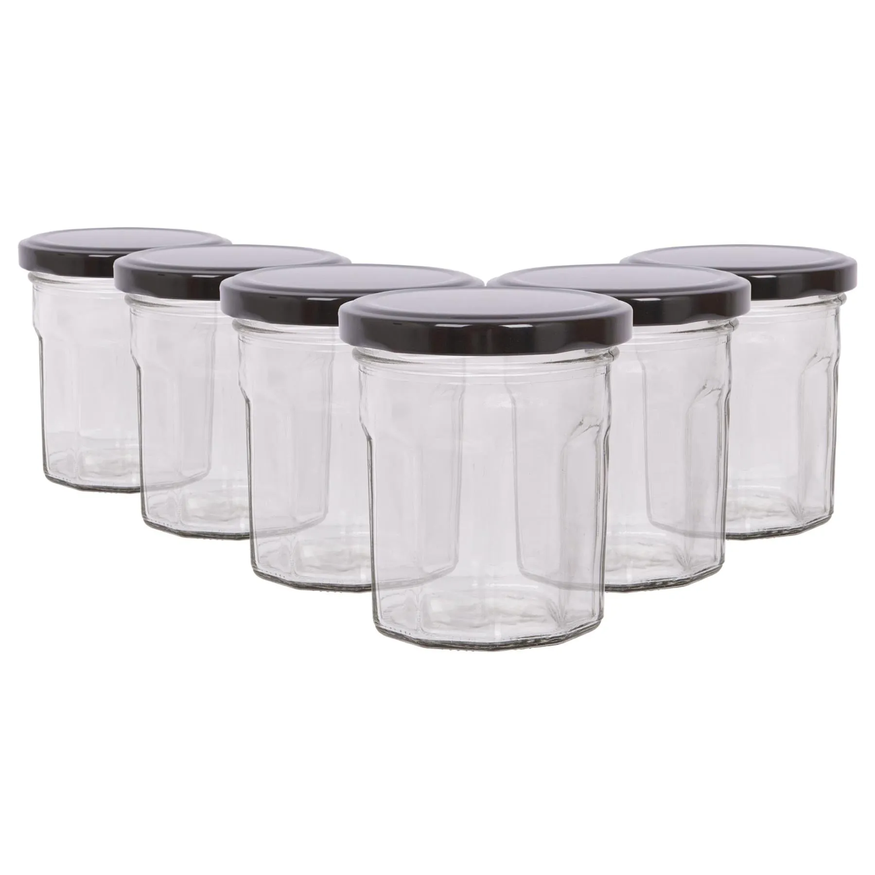 150ml Glass Jam Jars with Lids - Pack of 6 - By Argon Tableware