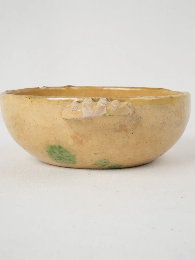 19th century serving bowl w/ ear handles 9½" x 7"