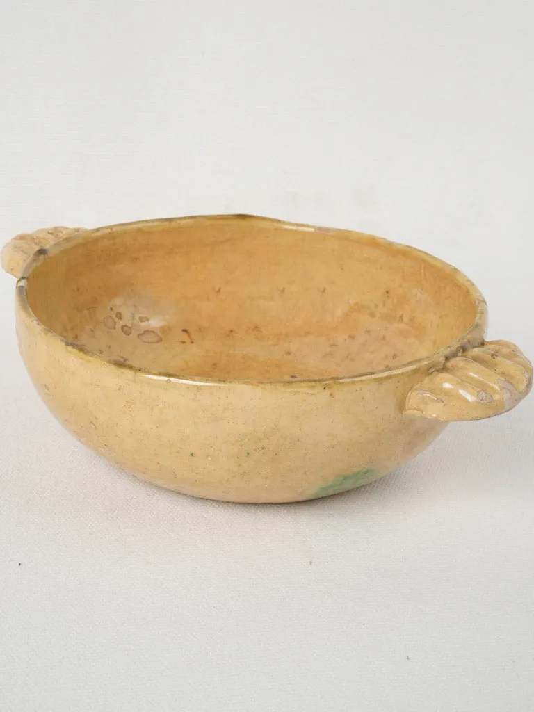 19th century serving bowl w/ ear handles 9½" x 7"