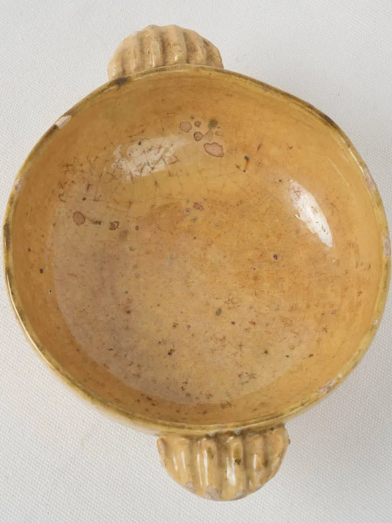 19th century serving bowl w/ ear handles 9½" x 7"
