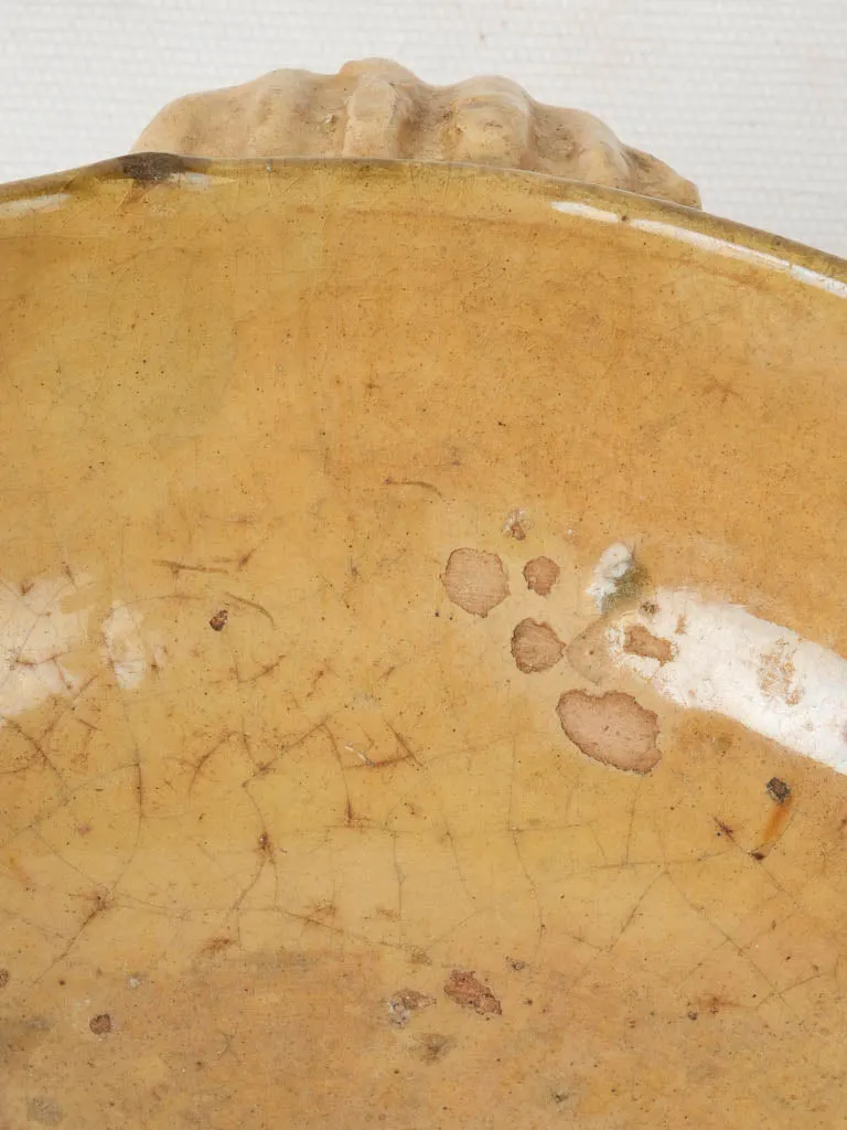19th century serving bowl w/ ear handles 9½" x 7"
