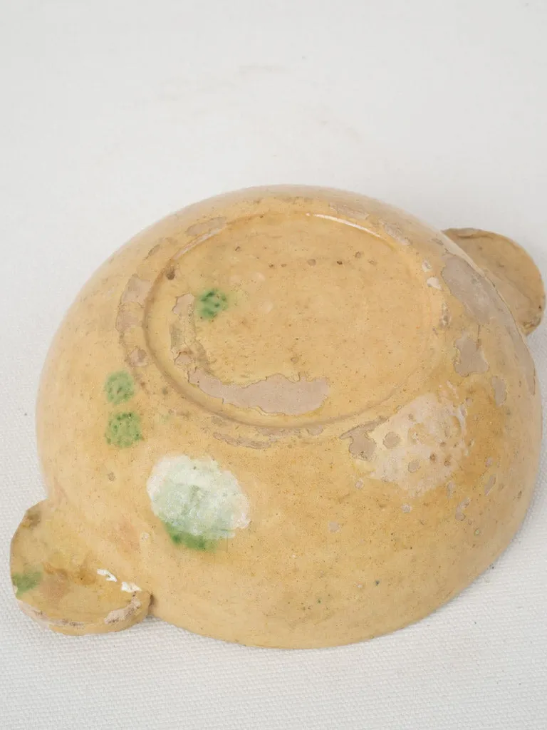 19th century serving bowl w/ ear handles 9½" x 7"
