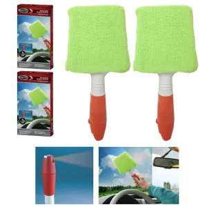 2 Pc Auto Window Cleaner Microfiber Windshield Clean Shine Car Wiper Glass Brush