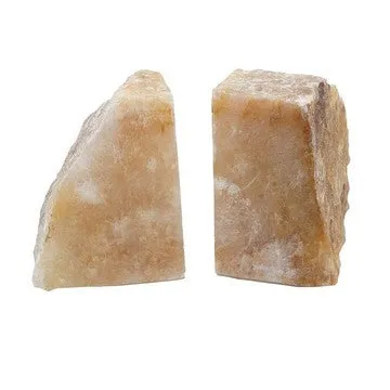4 Inch Quartz Geode Bookend, Naturally Textured Shape, Brown and Beige By Casagear Home