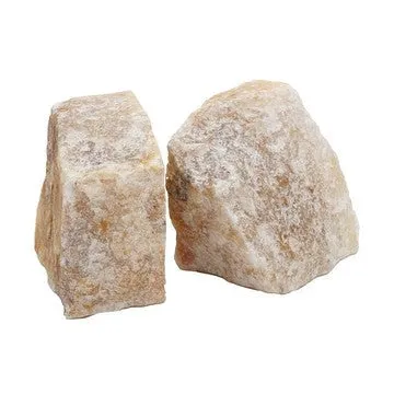 4 Inch Quartz Geode Bookend, Naturally Textured Shape, Brown and Beige By Casagear Home