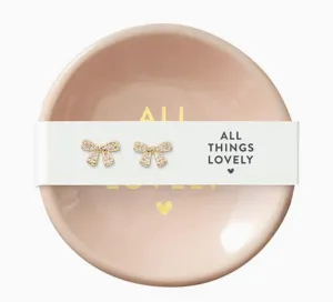 All Things Lovely Ceramic Ring Dish & Earrings