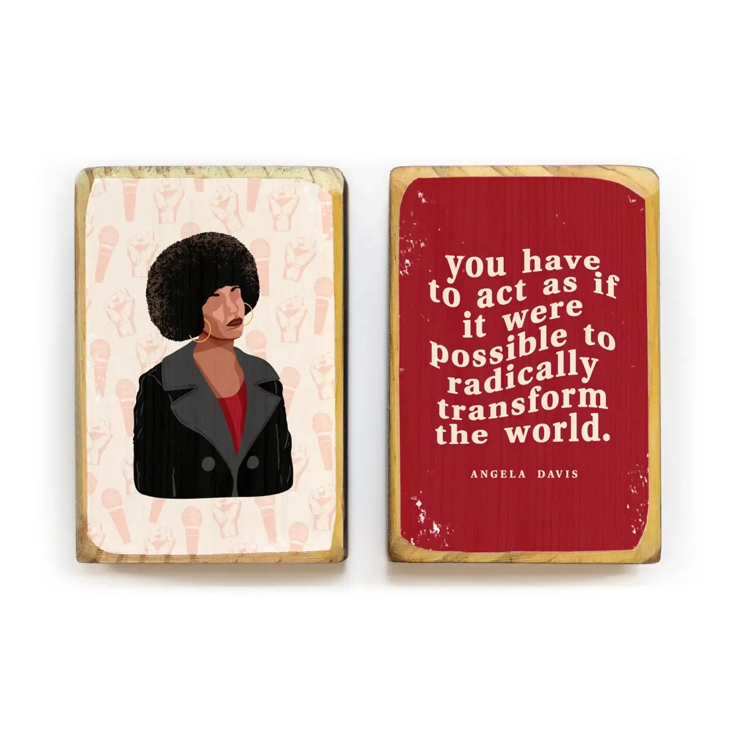Angela Davis Reading Quote Bookend Set