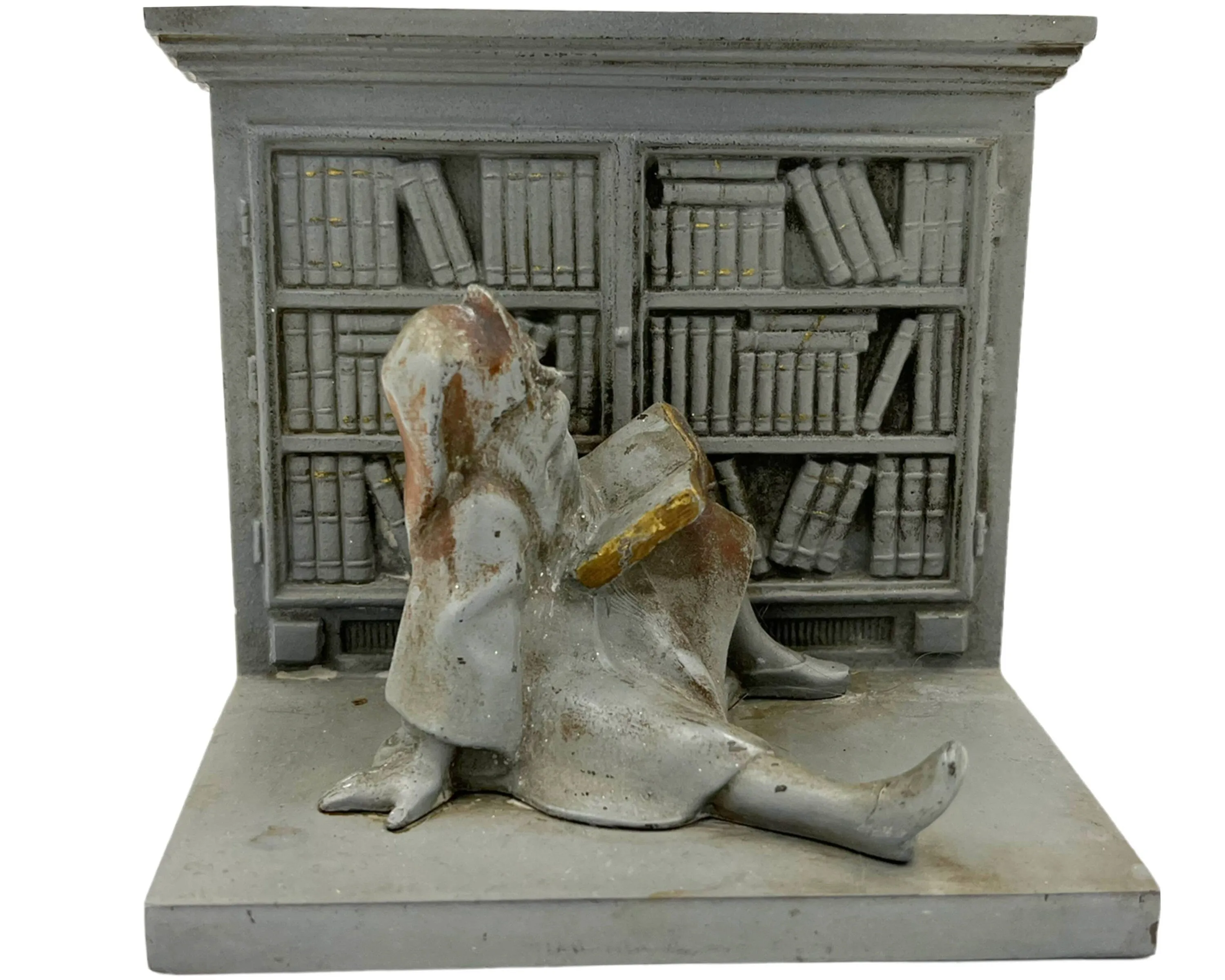 Antique Bradley & Hubbard Bookends Gnome Library Cast Iron