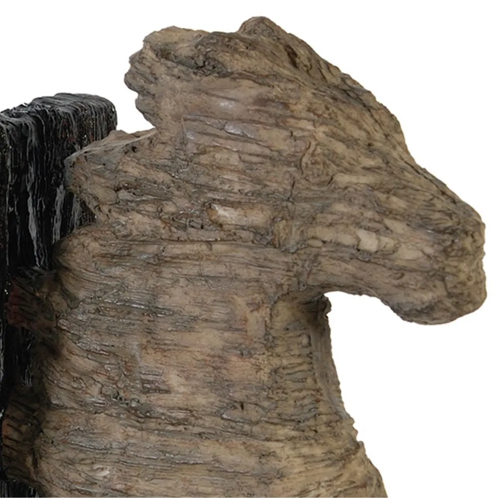 Ari Set of 2 Classic Bookends, Horse Bust, Polyresin, Metal, Brown, Black By Casagear Home