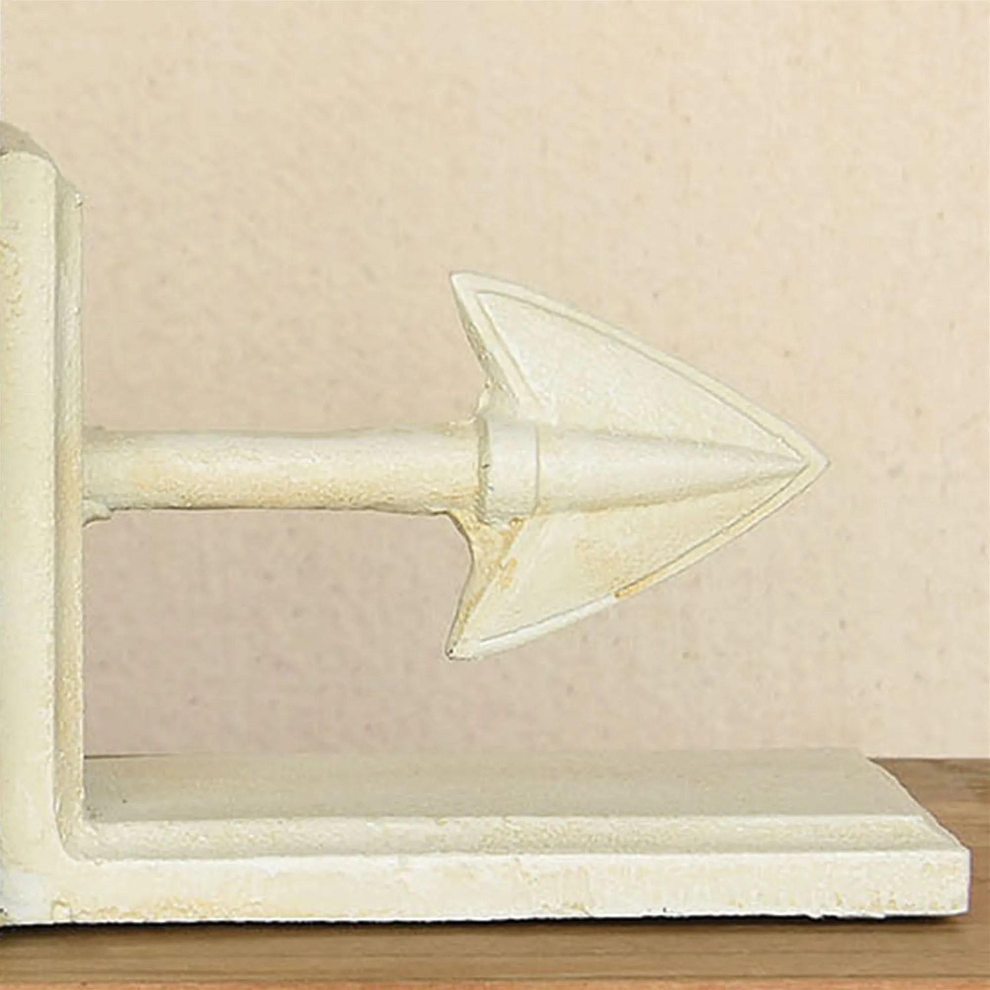 Arrow Cast Iron Bookends - Antique White