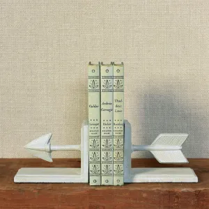 Arrow Cast Iron Bookends - Antique White