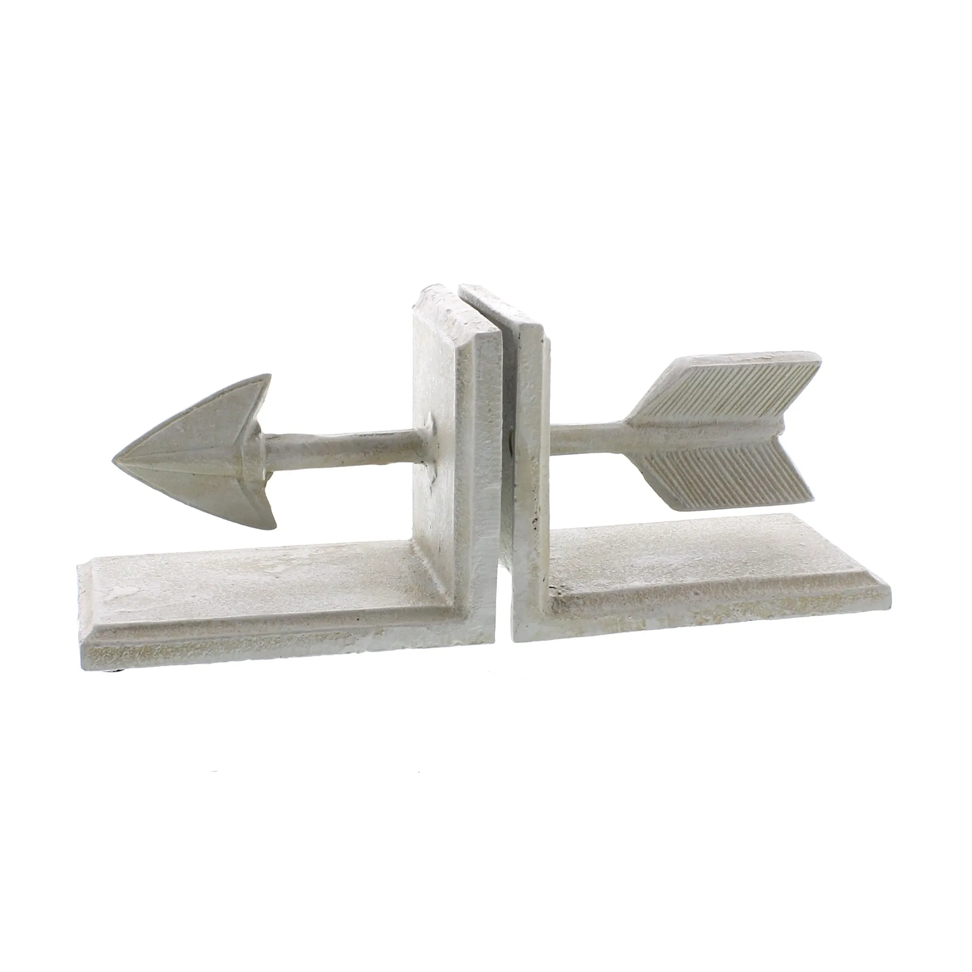 Arrow Cast Iron Bookends - Antique White