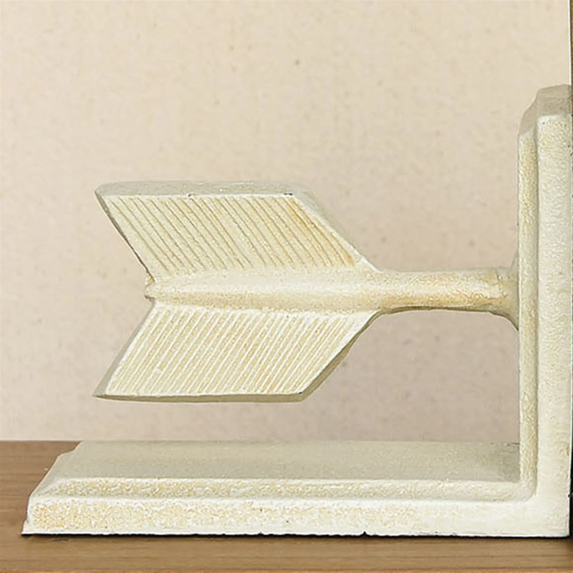 Arrow Cast Iron Bookends - Antique White