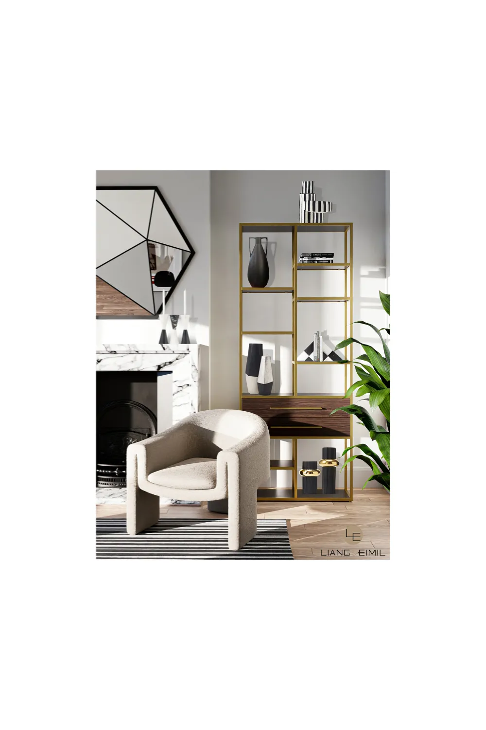 Black & White Marble Abstract Bookends | Liang & Eimil Bond