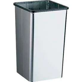 Bobrick® Stainless Steel Open Top Trash Can, 13 Gallon