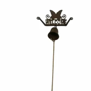 Cast-Iron Welcome Wall Hanging with Butterfly & Bell
