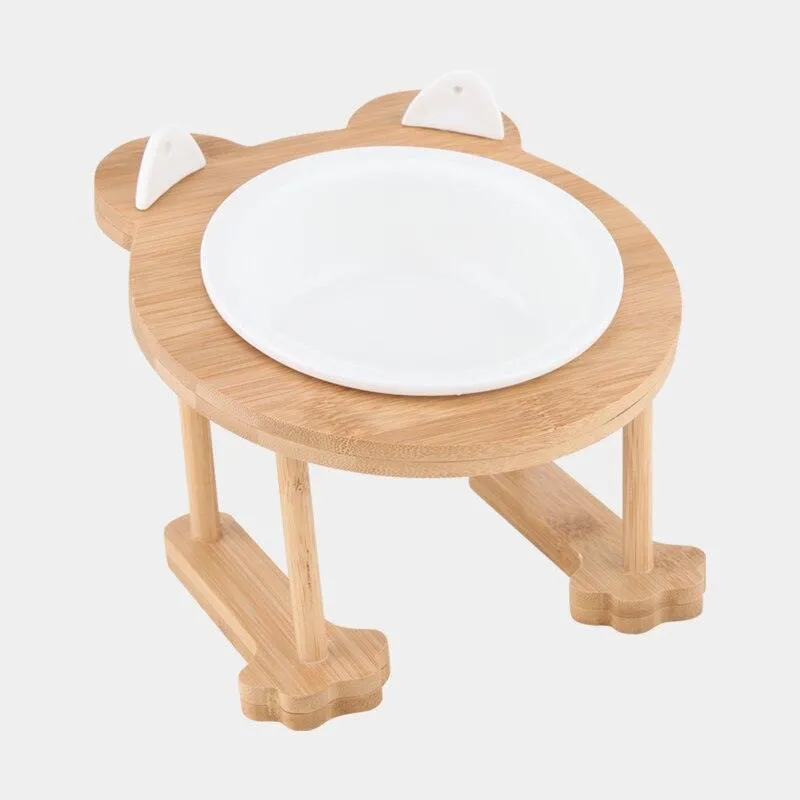 Ceramic Pet Bowl with Tilted Base