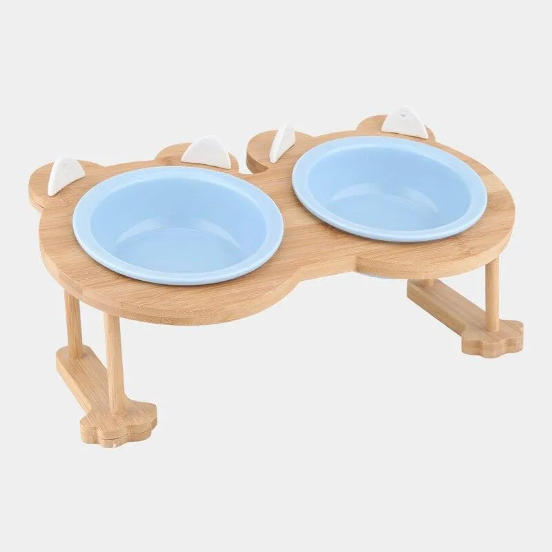 Ceramic Pet Bowl with Tilted Base