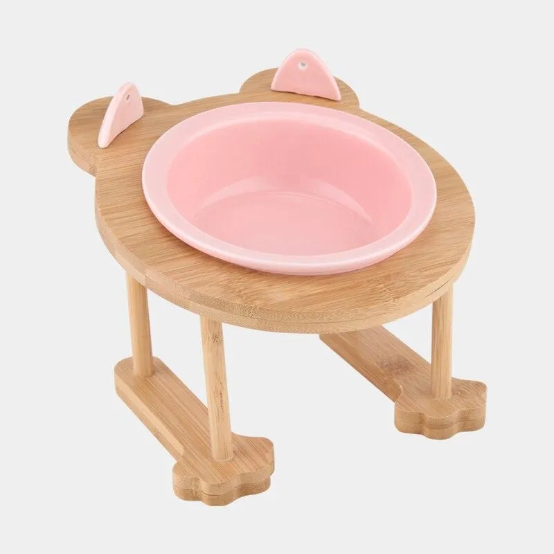 Ceramic Pet Bowl with Tilted Base