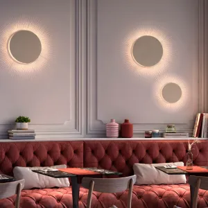 Circular Beige Cotton Thread Wall Light