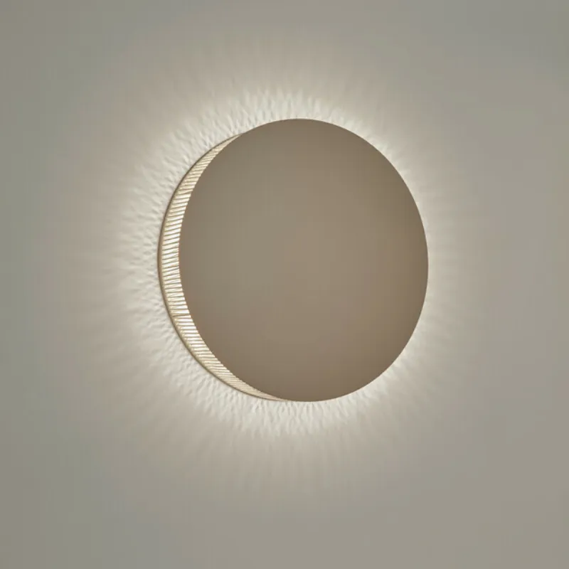 Circular Beige Cotton Thread Wall Light