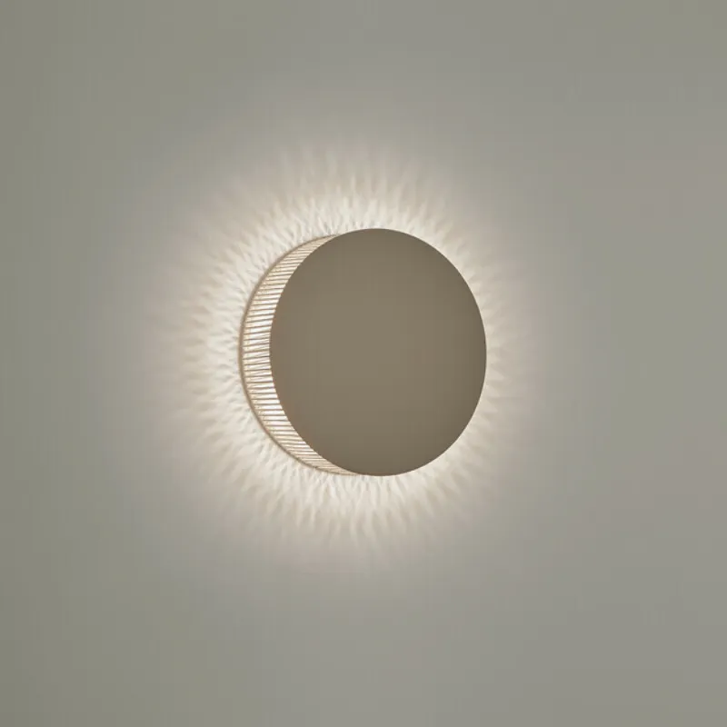 Circular Beige Cotton Thread Wall Light