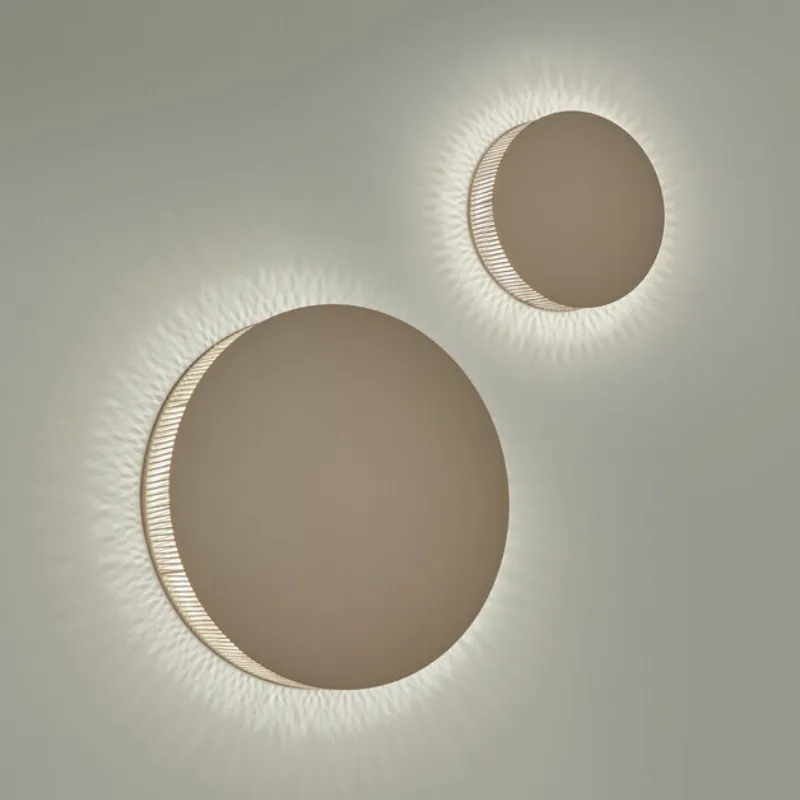 Circular Beige Cotton Thread Wall Light