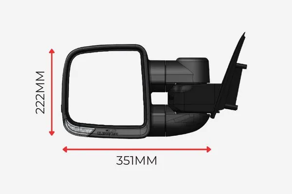 Clearview Compact Towing Mirrors for Ford Ranger Wildtrak March 2023 onwards