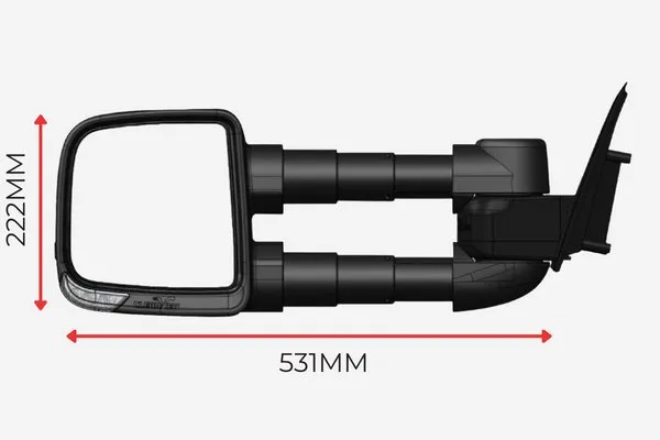 Clearview Compact Towing Mirrors for Ford Ranger Wildtrak March 2023 onwards