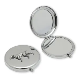Compact Handbag Mirror Pointer Dog Motif with Personalised Message