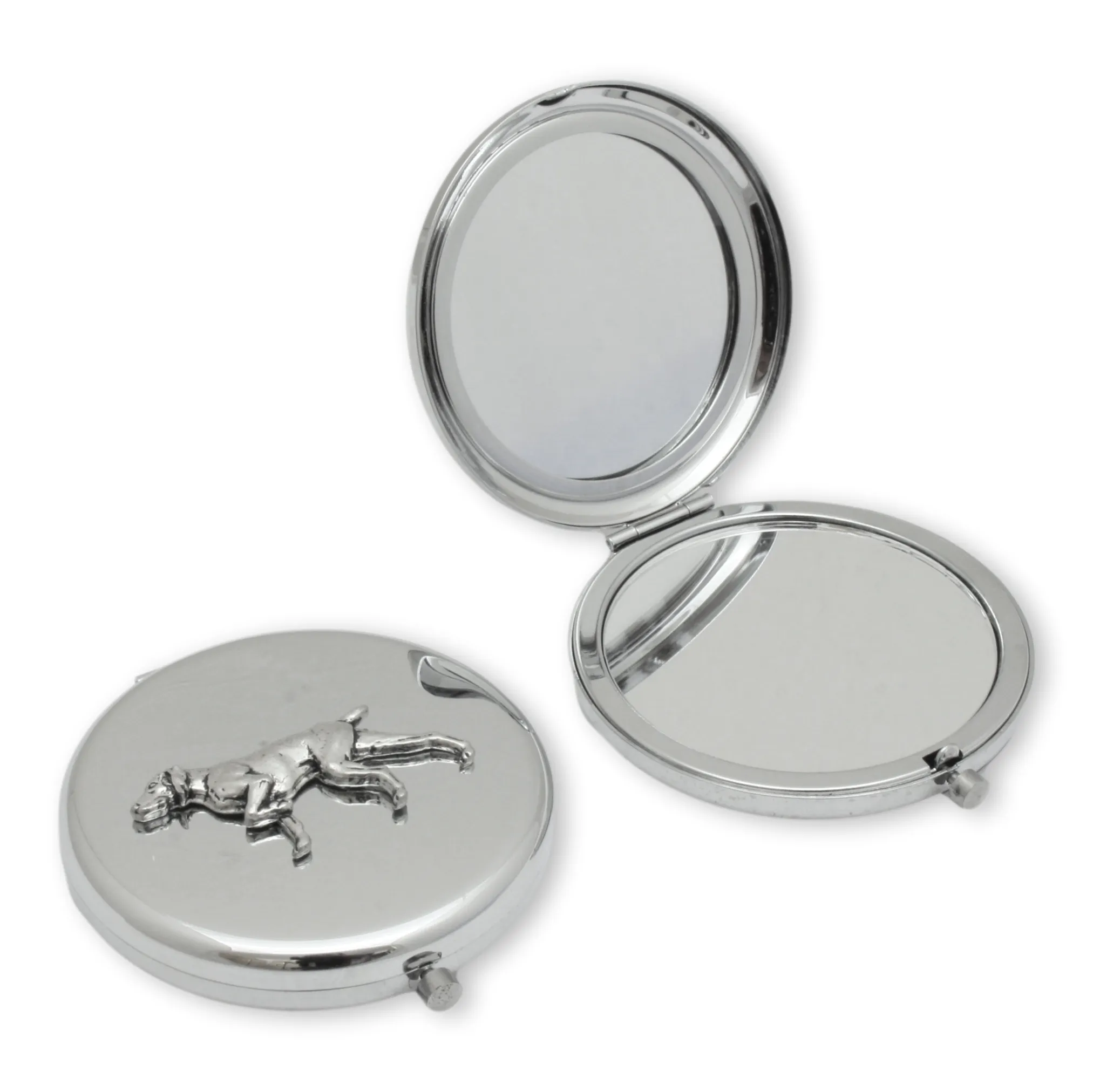 Compact Handbag Mirror Pointer Dog Motif with Personalised Message