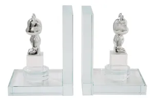 Crystal Clear Bookends w/ Bear