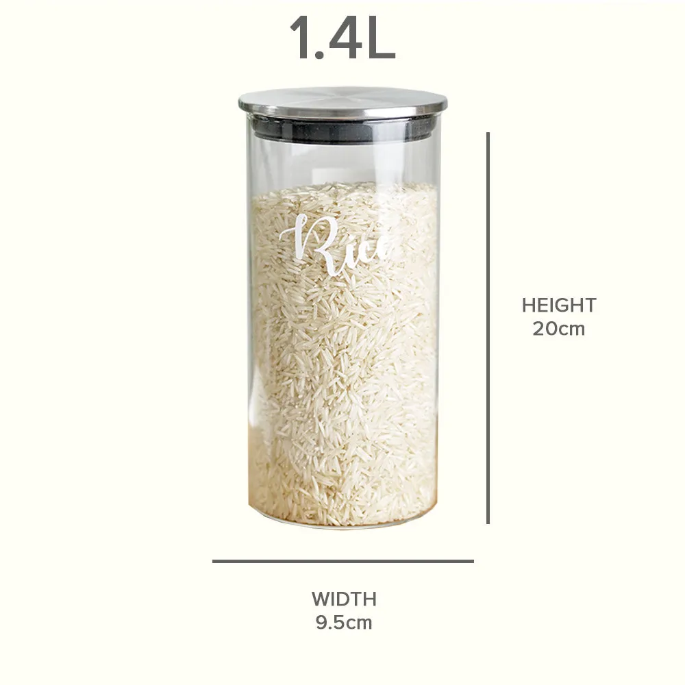 Customised Glass & Stainless Steel Food Storage Jars