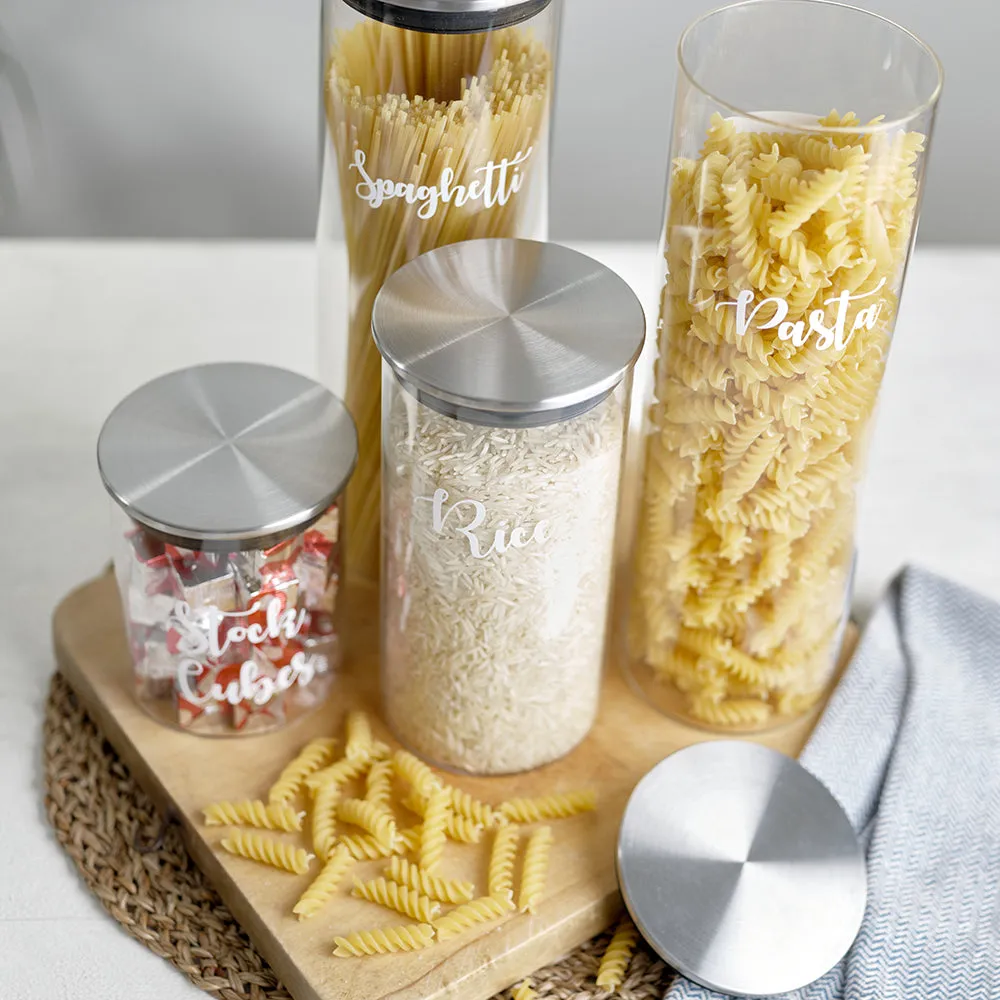 Customised Glass & Stainless Steel Food Storage Jars