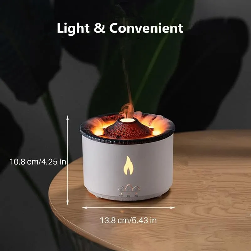 Dhyanut Humidifier Flame Diffuser Atmosphere Light Humidifier Portable Noiseless Aroma Aromatherapy Diffuser, Auto Shut-Off, Volcano Aromatherapy Diffuser for Home Office,Bedroom (Valcano Flame)