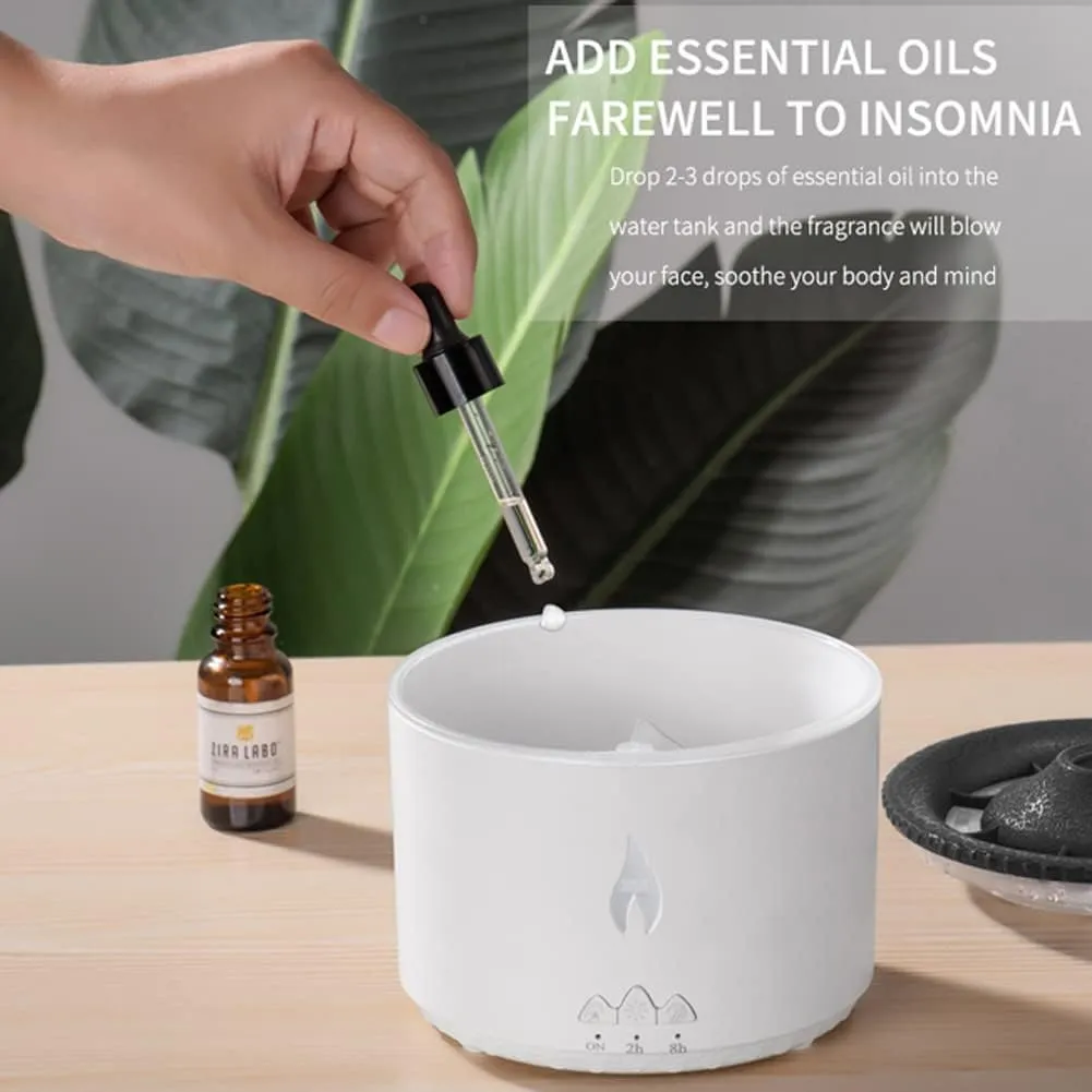 Dhyanut Humidifier Flame Diffuser Atmosphere Light Humidifier Portable Noiseless Aroma Aromatherapy Diffuser, Auto Shut-Off, Volcano Aromatherapy Diffuser for Home Office,Bedroom (Valcano Flame)