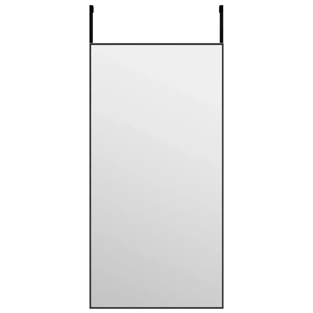 Door Mirror Black 40x80 cm Glass and Aluminium
