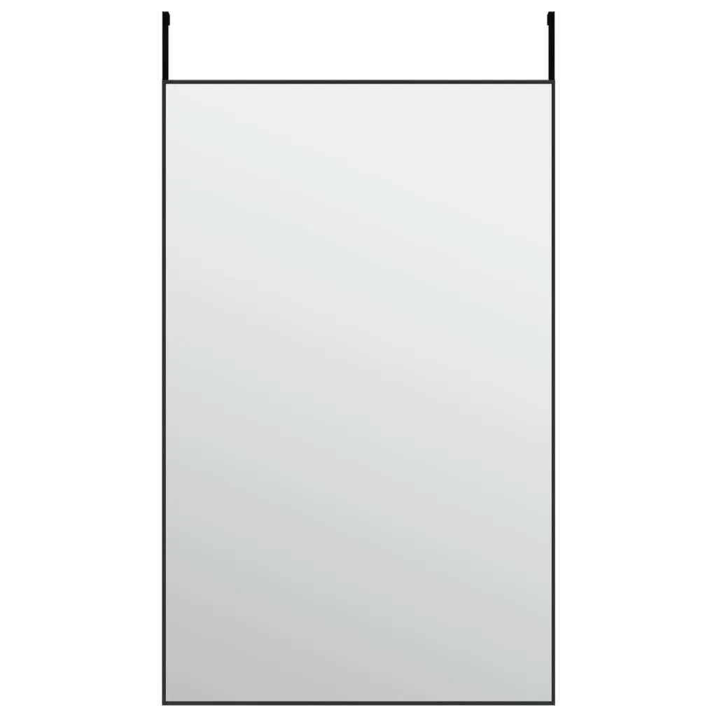 Door Mirror Black 50x80 cm Glass and Aluminium