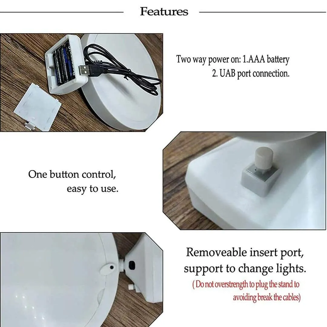 Dubals Magic Glass Mirror Photo Frame with LED Light Round & USB Cable & Customized Personal
