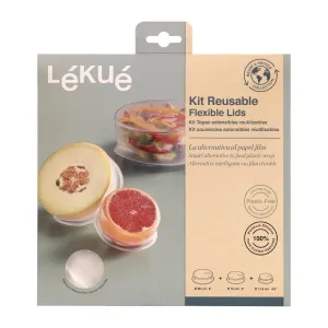 FS292 Lekue Reusable Flexible Lid Set of 3 115mm   150mm   200mm