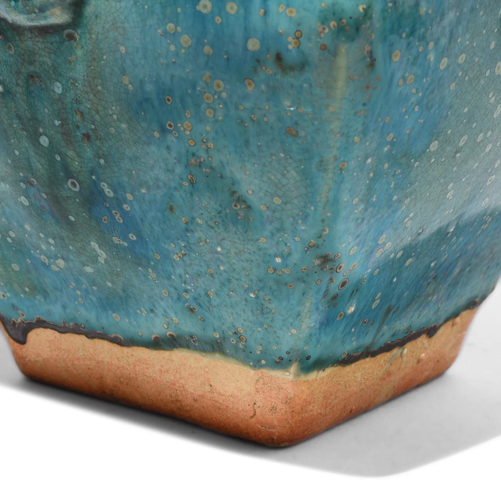 Green Copper Glazed Lidded Urn