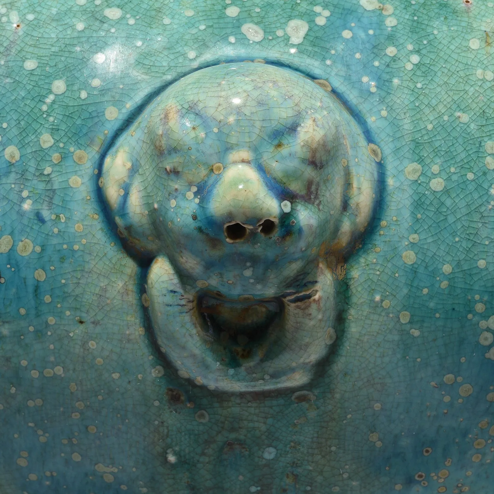 Green Copper Glazed Lidded Urn