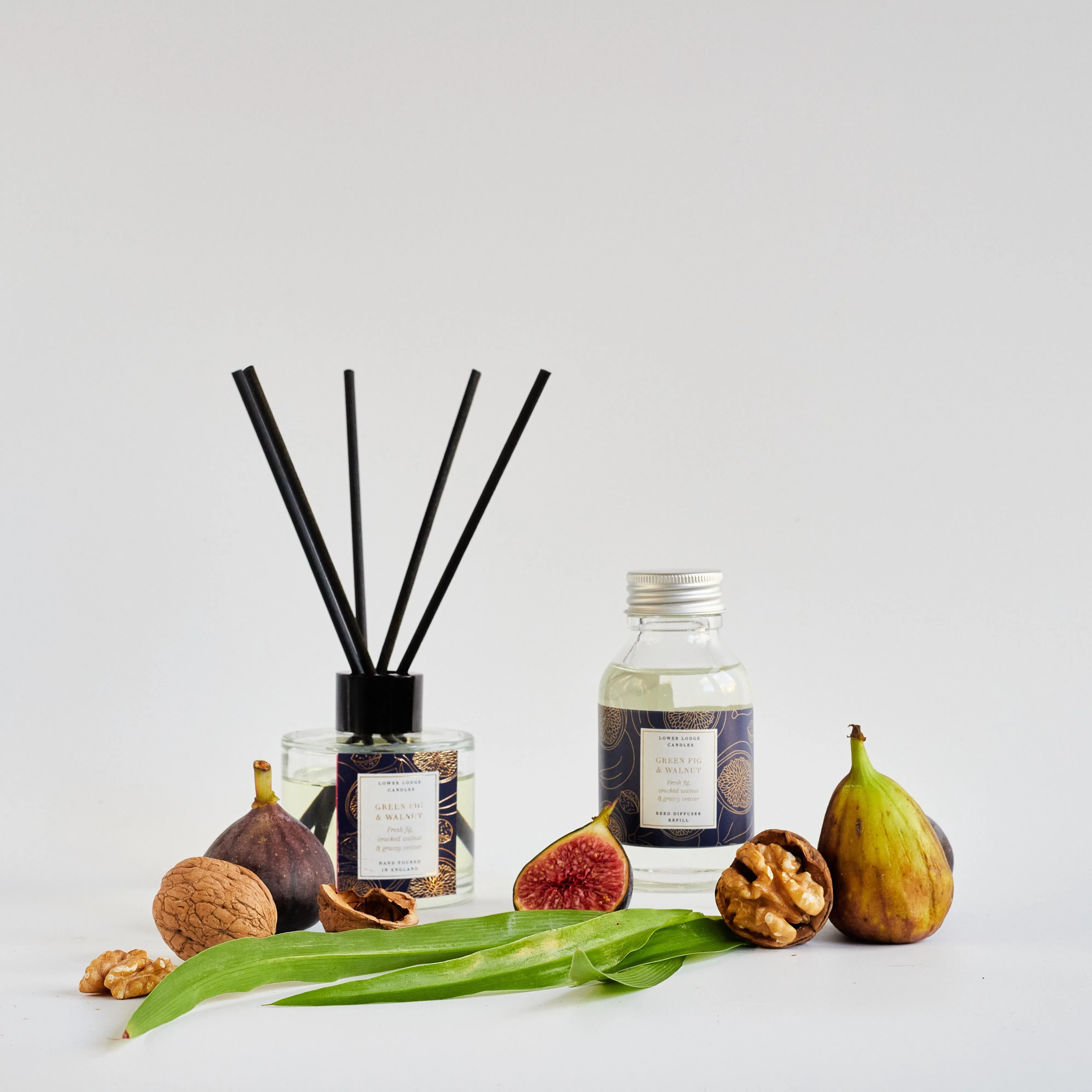 Green Fig and Walnut Scented Reed Diffuser Refill