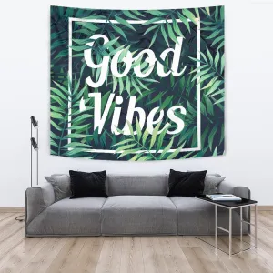 Green Good Vibes Tapestry
