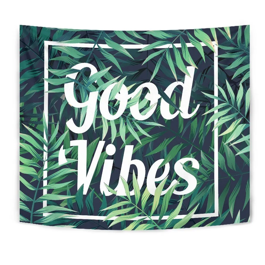 Green Good Vibes Tapestry