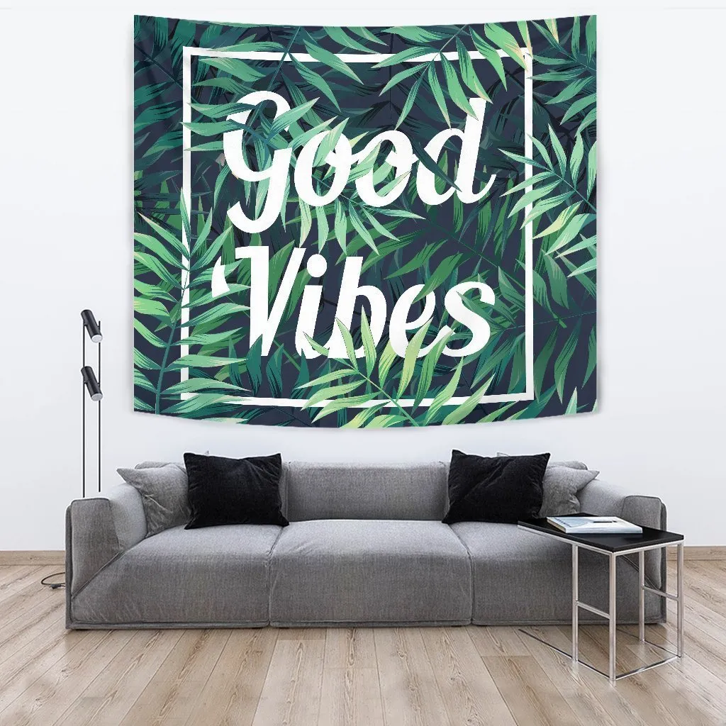 Green Good Vibes Tapestry