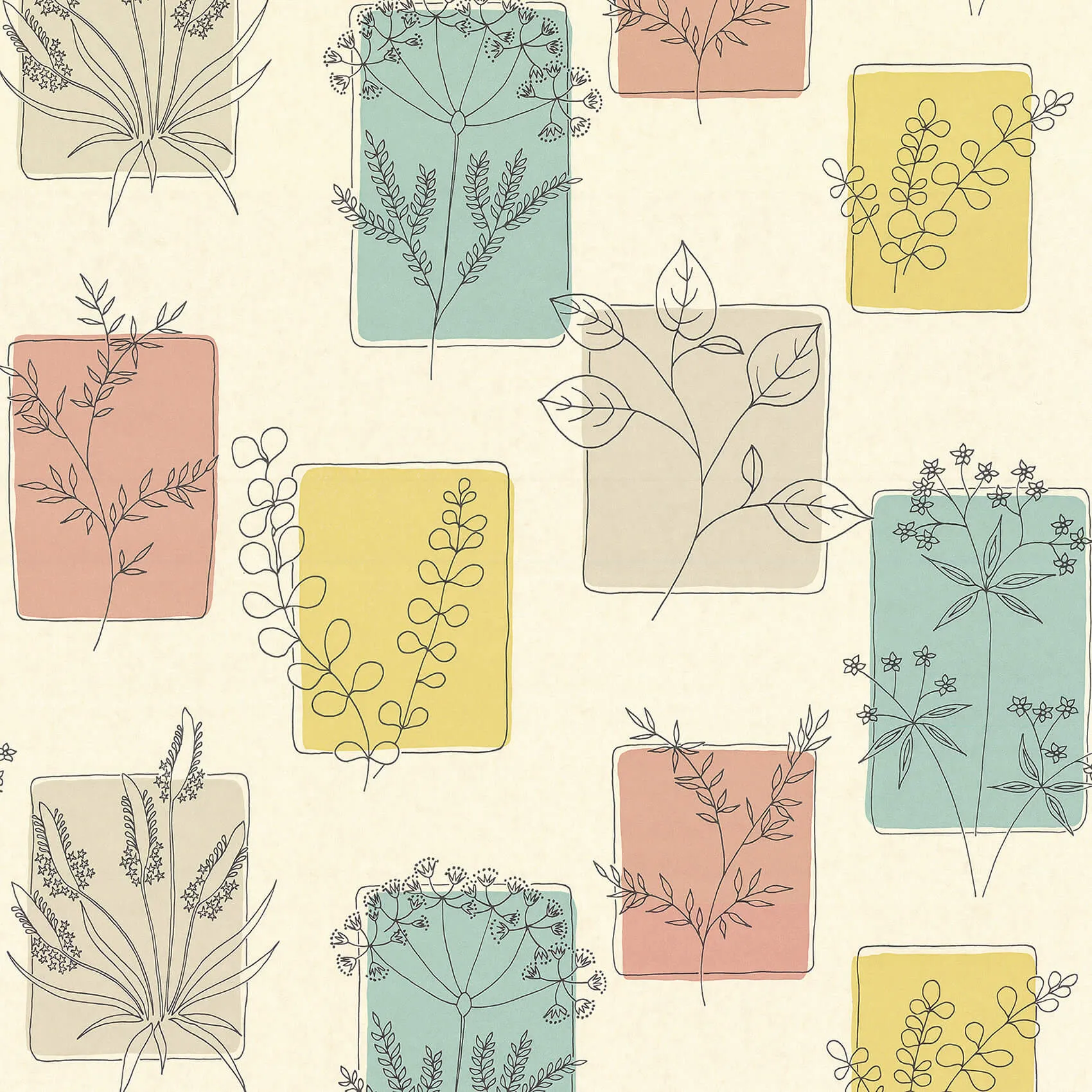 Herbes Wallpaper by Little Greene