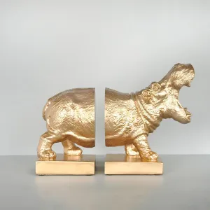 Hippo Bookend Set