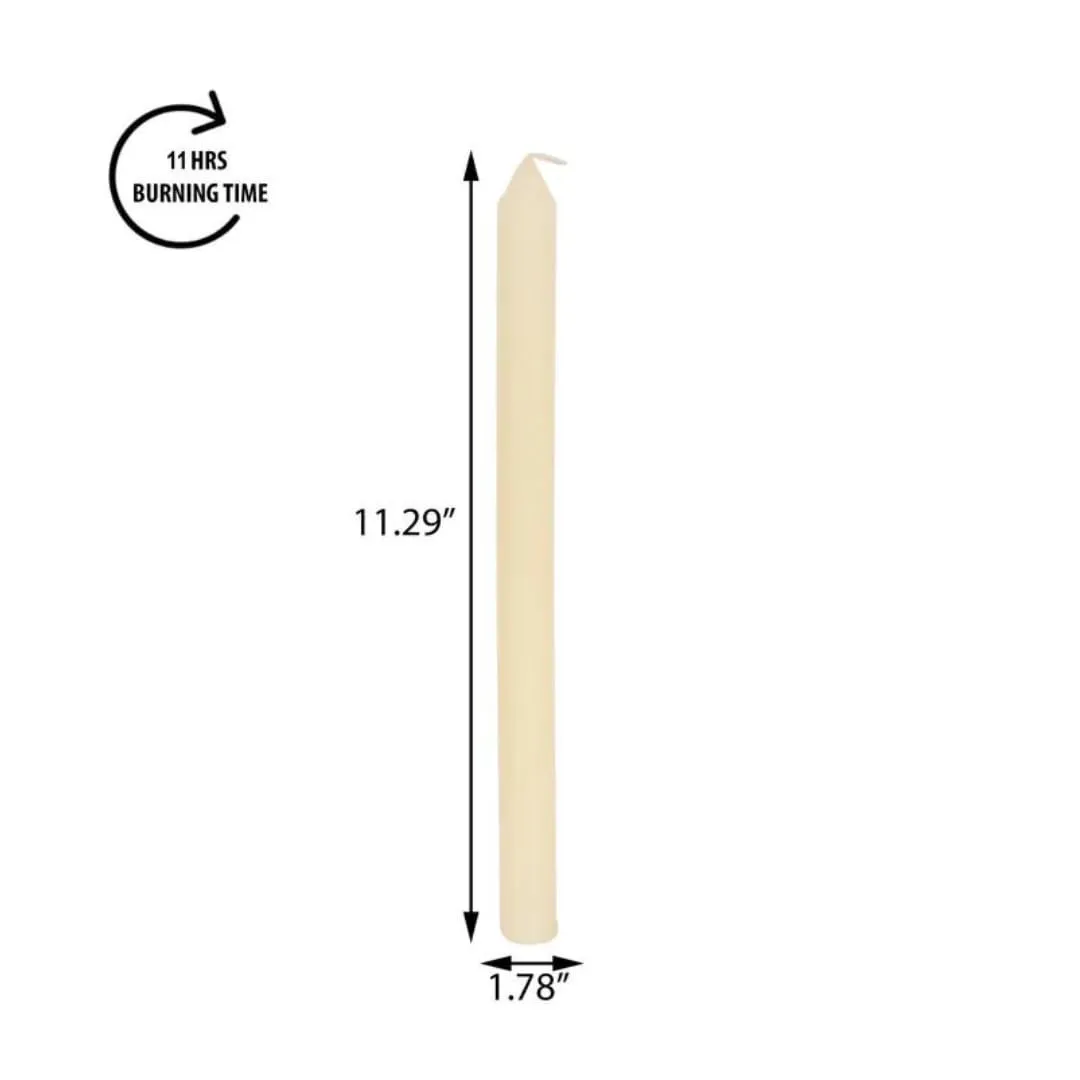 Holy Grail Homes Nordic Tall Candles | Ivory Tall Candles | Unscented Tall Candles | Paraffin Palm Wax | Dripless & Smoke-Free | Taper Candle | Set of 6 | Size : 0.78" Diameter x 11.29" Height